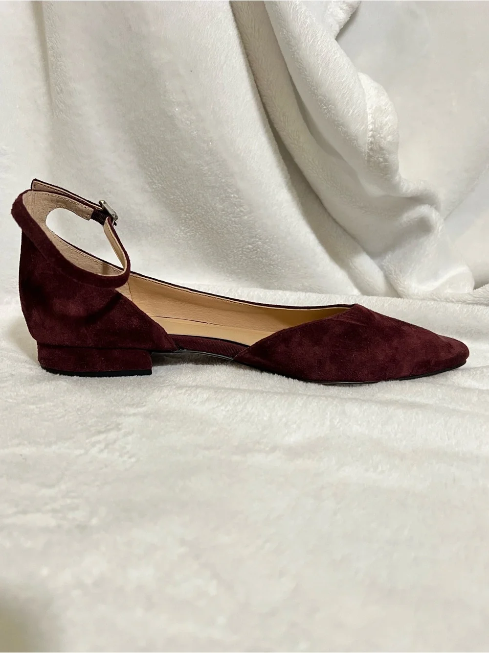 Suede Pointed-Toe Flats
